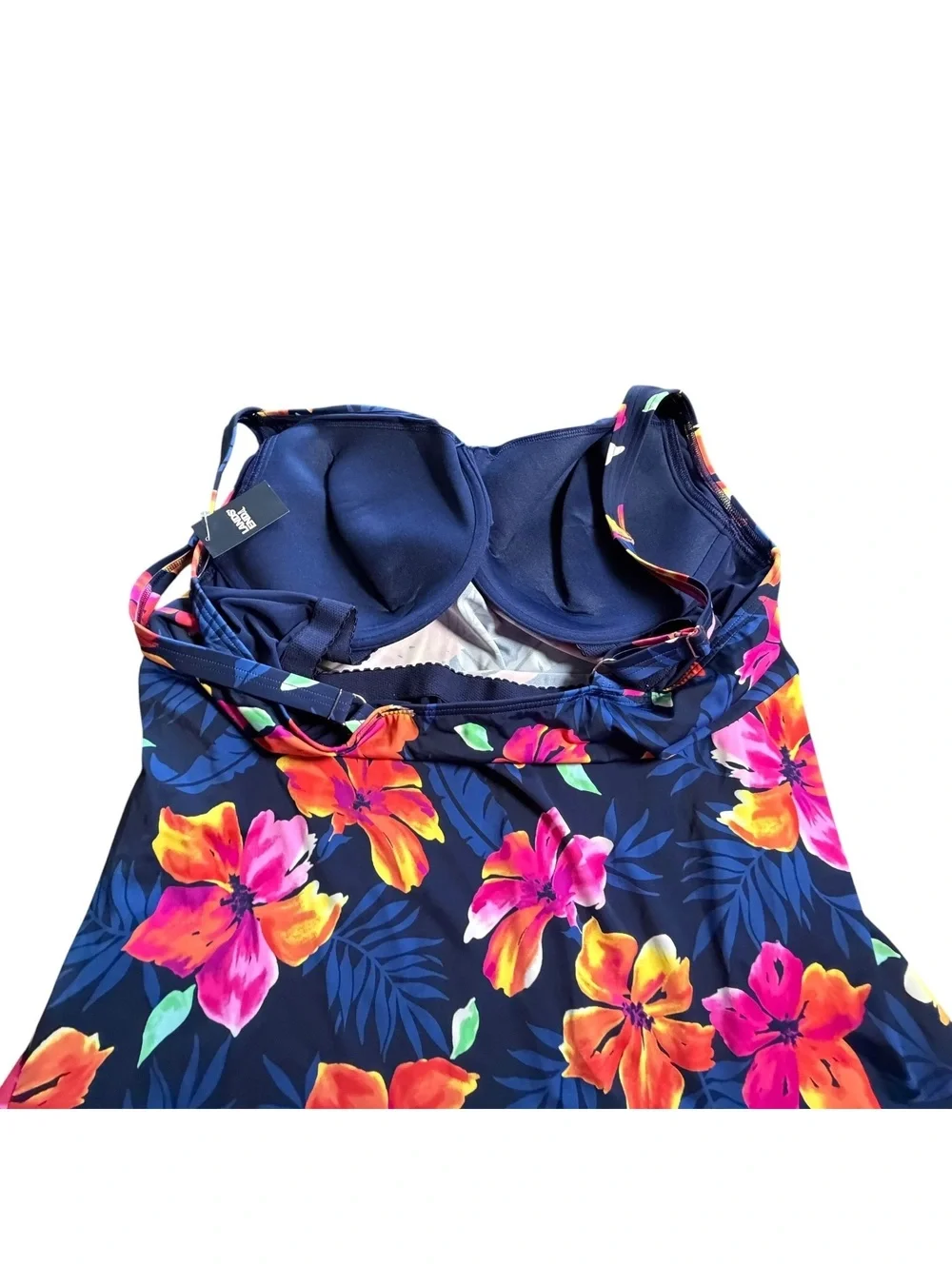 LANDS END plus size underwire floral twist front tankini swim top size 24W NWT